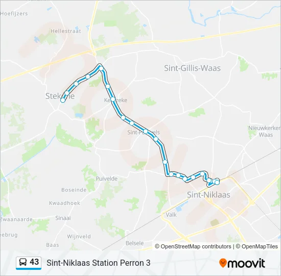 43 Bus Line Map
