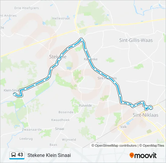 43 Bus Line Map