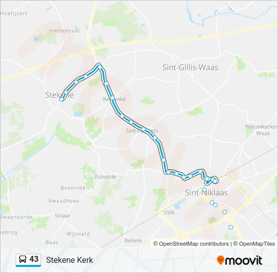 43 Bus Line Map