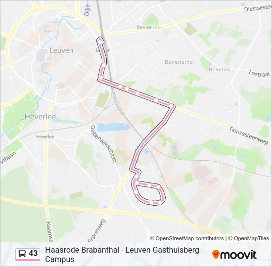 43 Bus Line Map