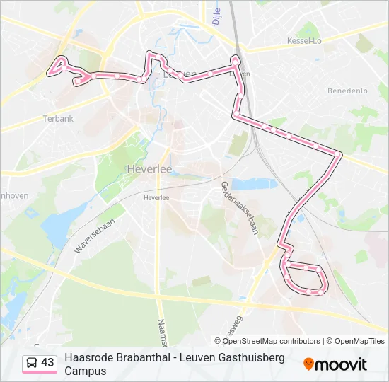 43 Bus Line Map