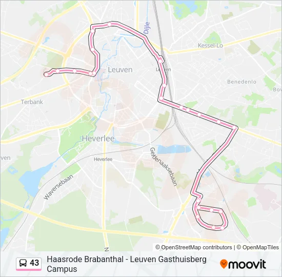 43 Bus Line Map