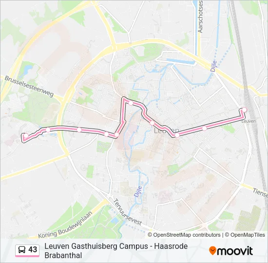 43 Bus Line Map