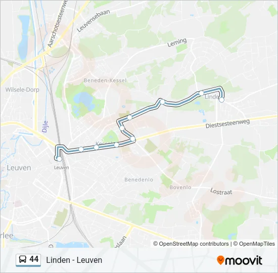44 Bus Line Map