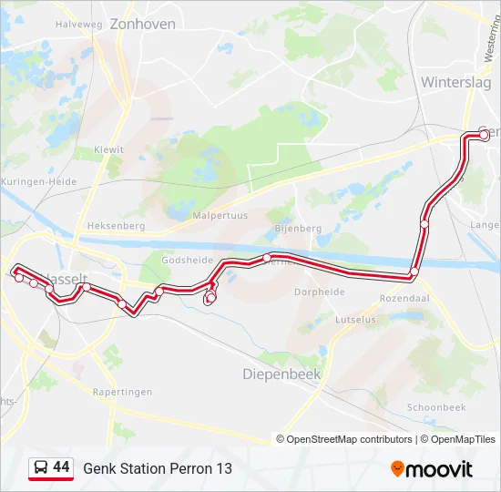 44 Bus Line Map