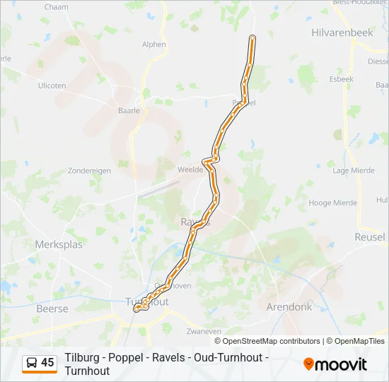 45 Bus Line Map