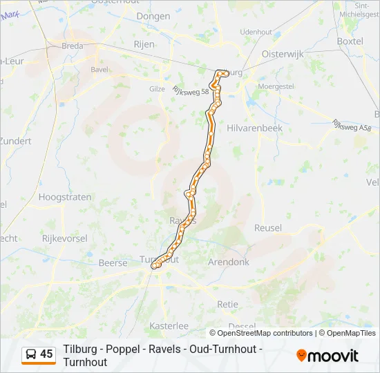 45 Bus Line Map