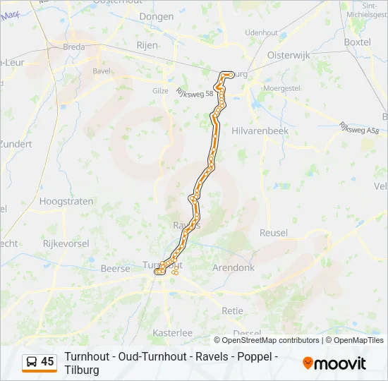 45 Bus Line Map