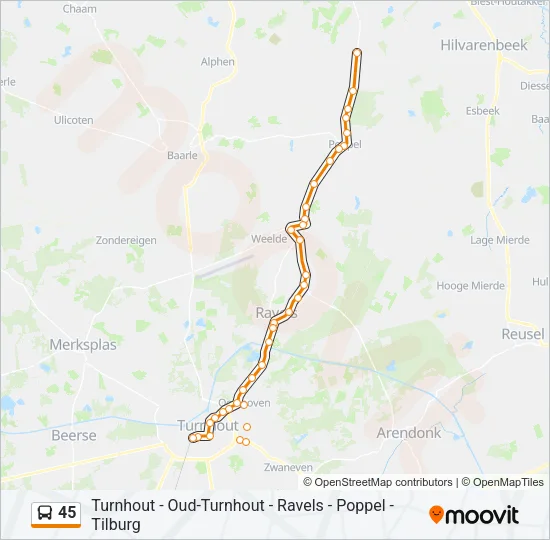 45 Bus Line Map