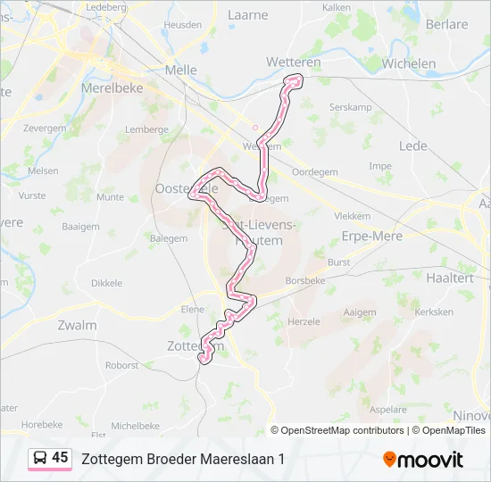 45 Bus Line Map