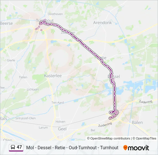 47 Bus Line Map