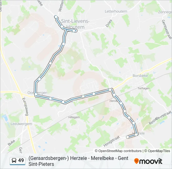 49 Bus Line Map
