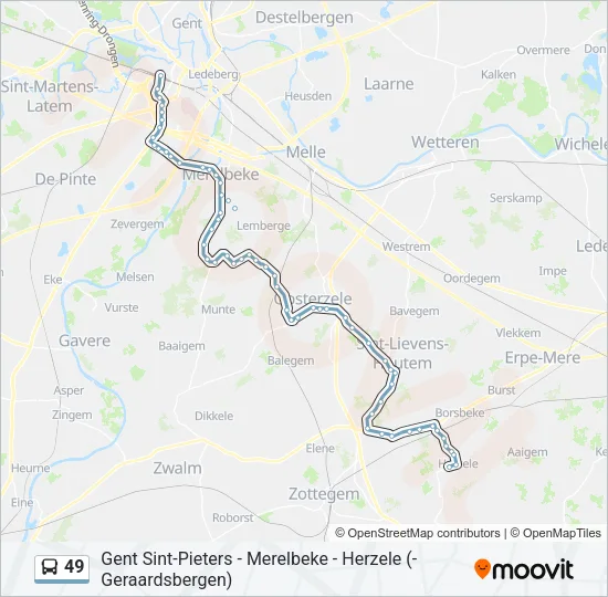 49 Bus Line Map