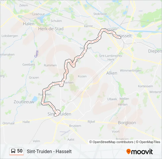 50 Bus Line Map
