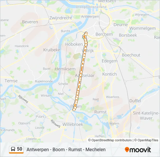 50 Bus Line Map