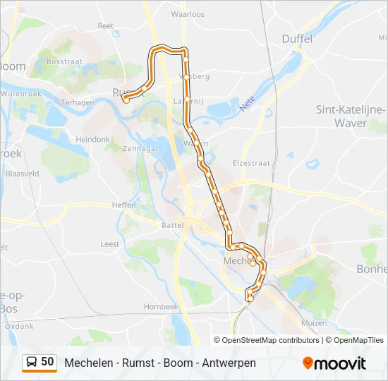 50 Bus Line Map