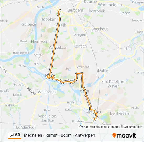 50 Bus Line Map