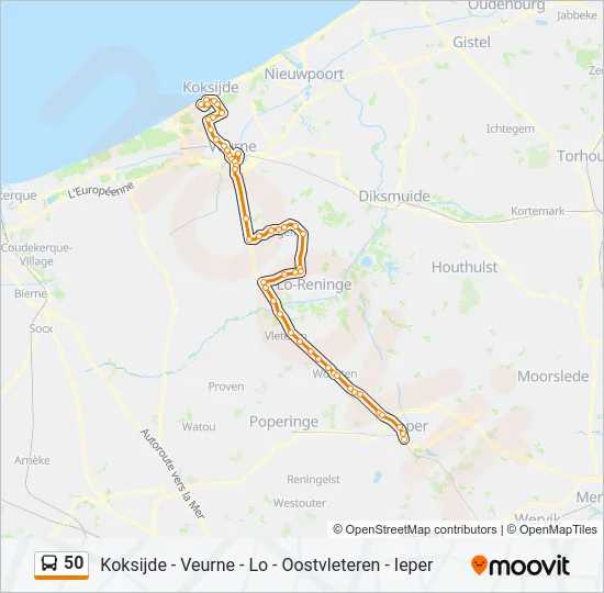 50 Bus Line Map