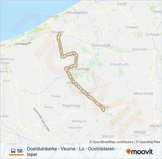 50 Bus Line Map