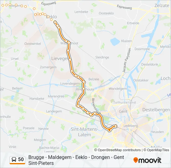 50 Bus Line Map