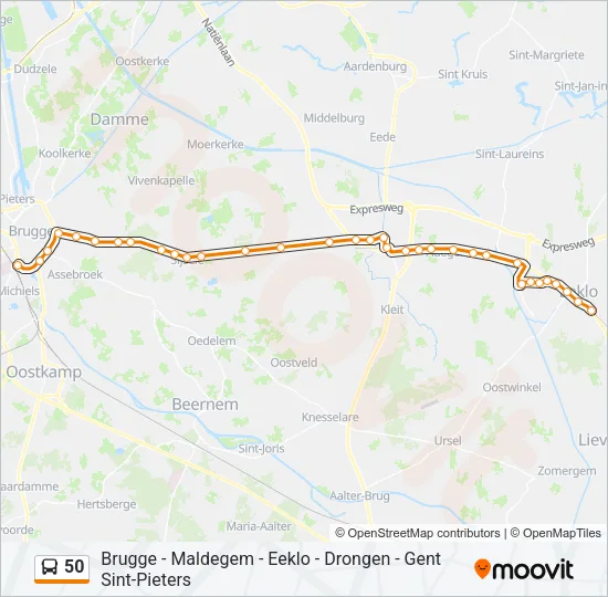 50 Bus Line Map