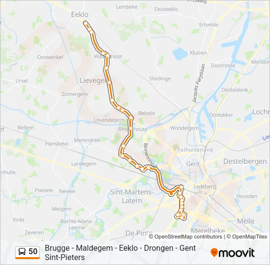 50 Bus Line Map