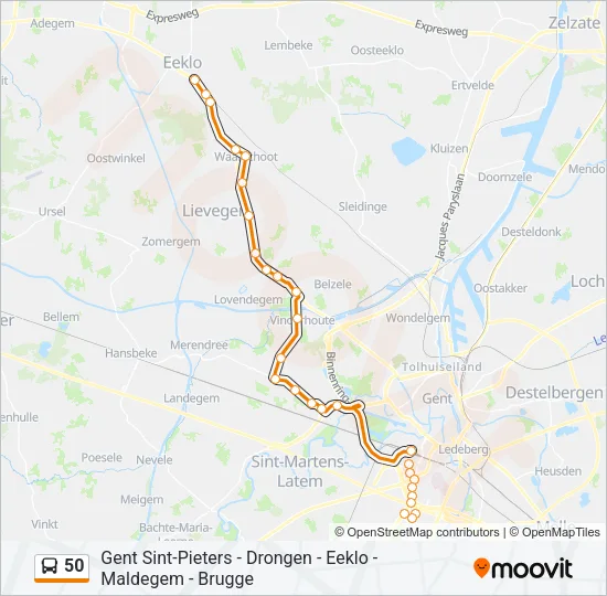 50 Bus Line Map