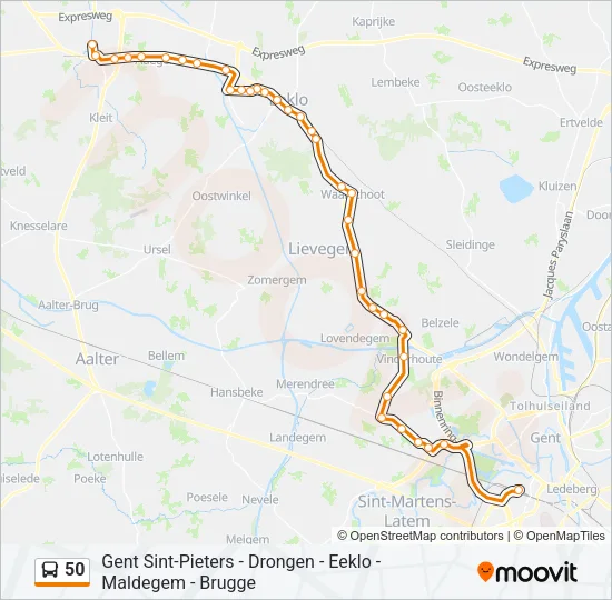 50 Bus Line Map