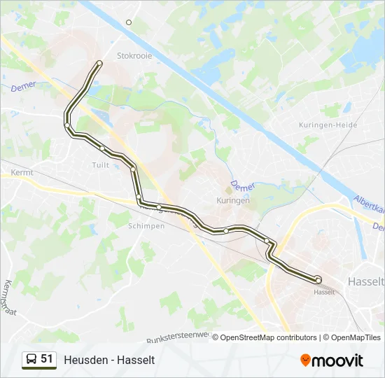51 Bus Line Map