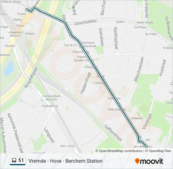 51 Bus Line Map