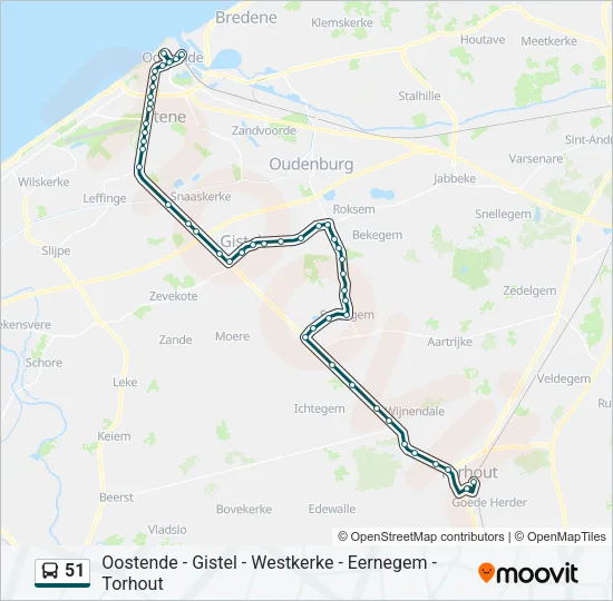 51 Bus Line Map
