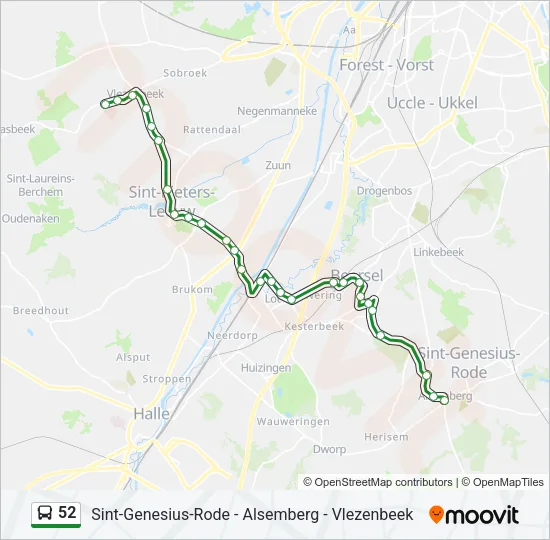 52 Bus Line Map