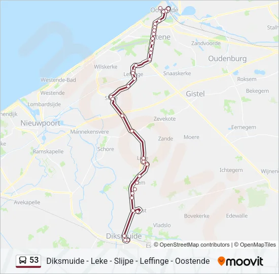 53 Bus Line Map