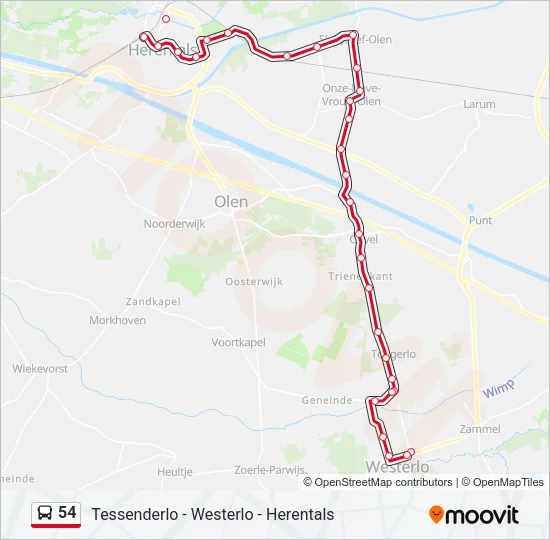 54 Bus Line Map