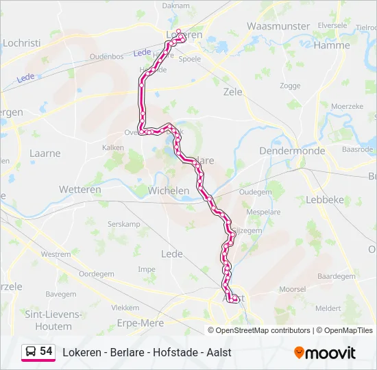 54 Bus Line Map