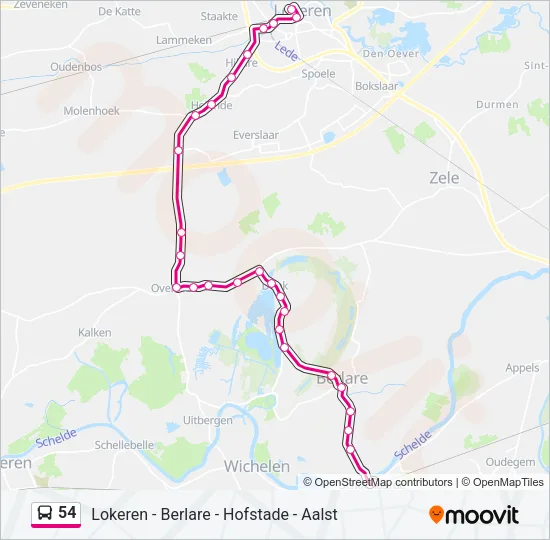 54 Bus Line Map