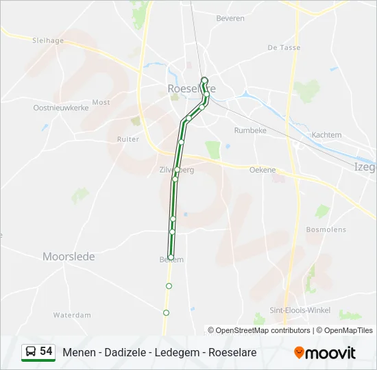 54 Bus Line Map