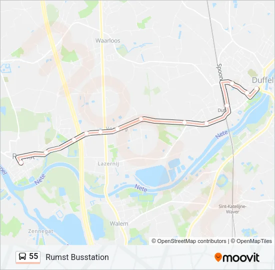 55 Bus Line Map