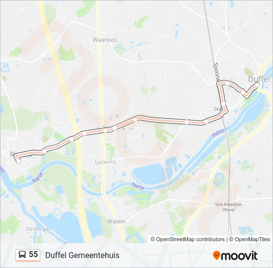 55 Bus Line Map
