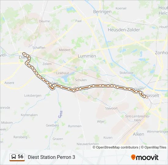 56 Bus Line Map