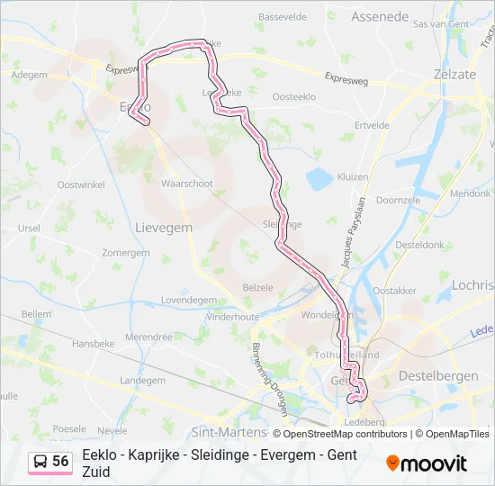 56 Bus Line Map