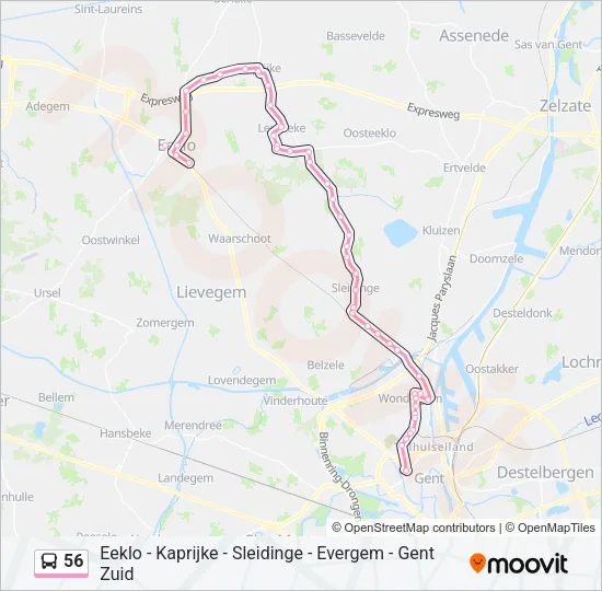 56 Bus Line Map