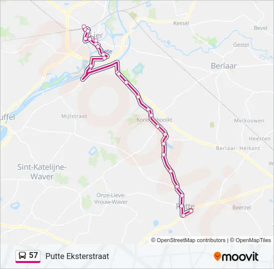 57 Bus Line Map