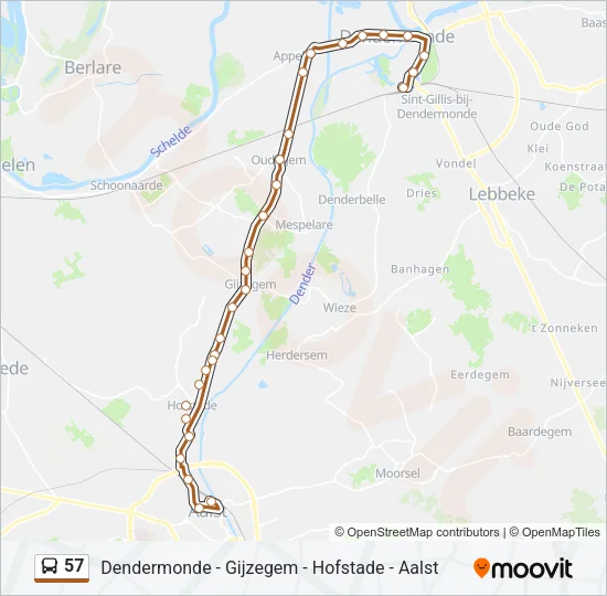 57 Bus Line Map