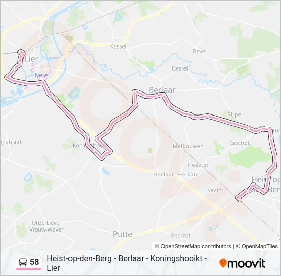 58 Bus Line Map