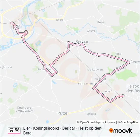 58 Bus Line Map