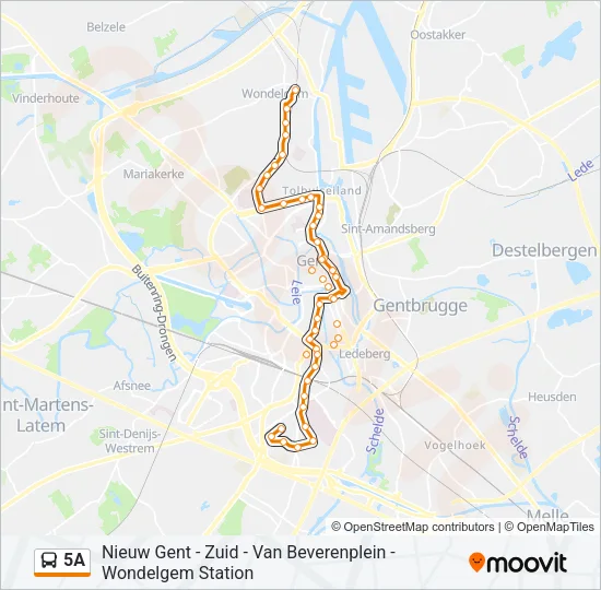 5A Bus Line Map