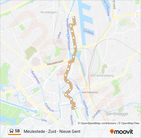 5B Bus Line Map