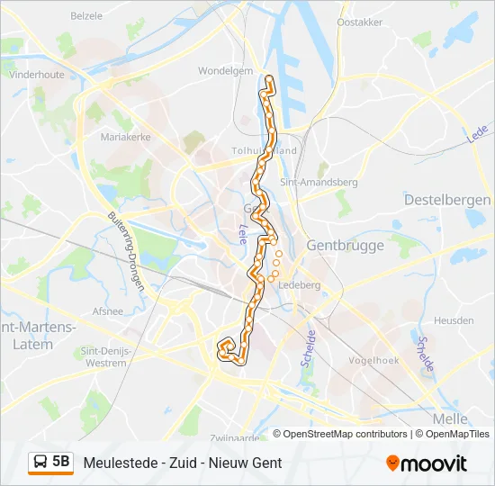 5B Bus Line Map