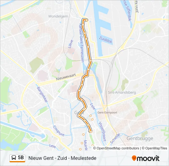 5B Bus Line Map